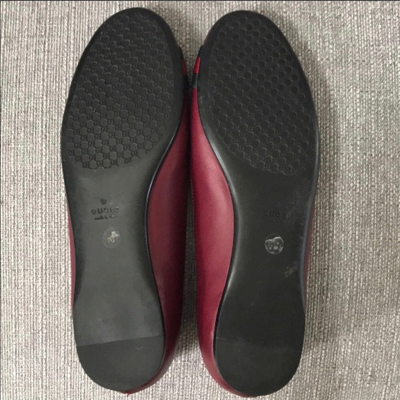 Authentic Gucci ballet flats red w/green size 38 8 - Picture 3 of 3